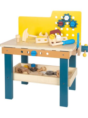small foot Stół w kolorze żółto-niebieskim do majsterkowania - 3+