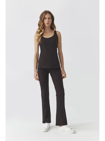 TATUUM Legginsy w kolorze ciemnobrązowym