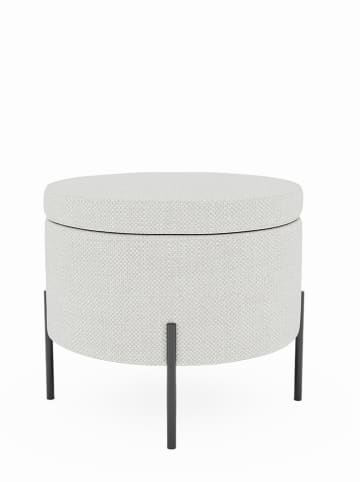 Potiron Paris Puf "Angelo" w kolorze białym - wys. 39 x Ø 48 cm