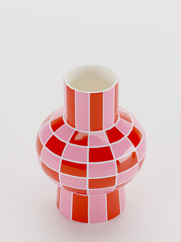 Potiron Paris Vaas "Louvre" lichtroze/rood - (H)20 x Ø 15 cm