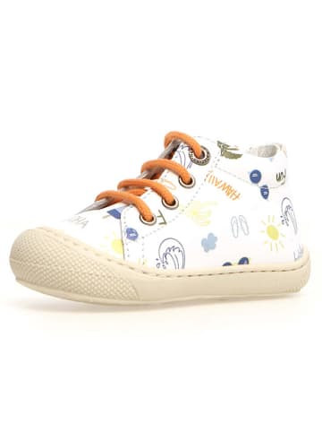 Naturino Leder-Lauflernschuhe "Cocoon" in Weiß/ Blau/ Orange