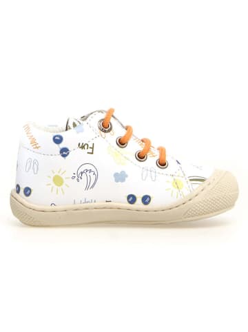 Naturino Leder-Lauflernschuhe "Cocoon" in Weiß/ Blau/ Orange