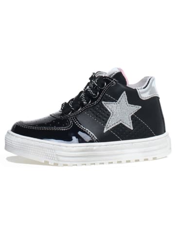 Naturino Leder-Sneakers "Hess" in Schwarz/ Rosa