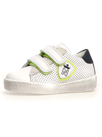 Naturino Skórzane sneakersy "Korey" w kolorze zielono-biało-granatowym
