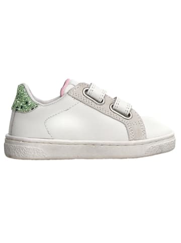 Naturino Leder-Sneakers "Pinn"  in Weiß/ Grün/ Rosa