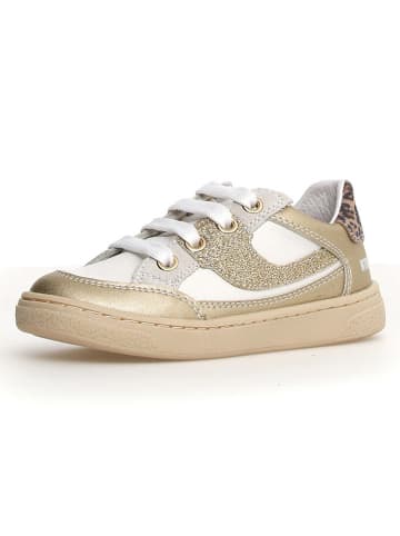 Naturino Leren sneakers goudkleurig/wit