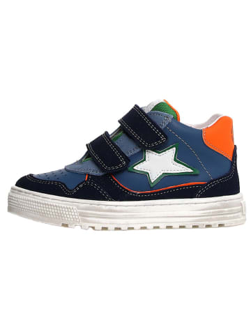 Naturino Leder-Sneakers in Dunkelblau/ Orange