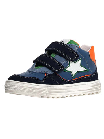 Naturino Skórzane sneakersy w kolorze granatowo-pomarańczowym