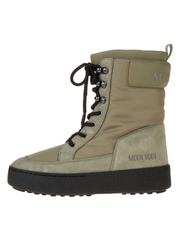 Moon Boot Skórzane botki "Ltrack Combat" w kolorze khaki