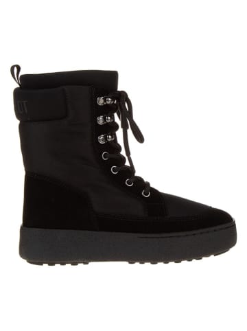 Moon Boot Skórzane botki "Ltrack Combat" w kolorze czarnym