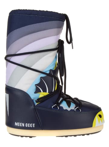 Moon Boot Botki zimowe "Icon" w kolorze granatowym ze wzorem