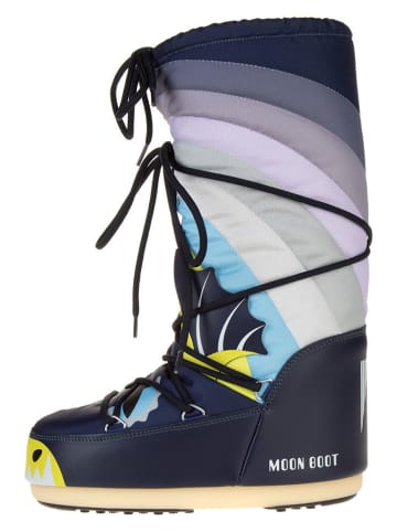 Moon Boot Botki zimowe "Icon" w kolorze granatowym ze wzorem