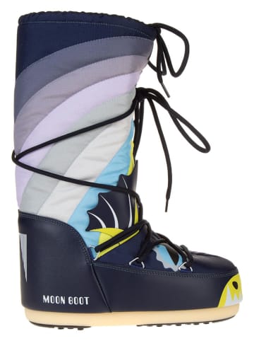 Moon Boot Winterboots "Icon" in Dunkelblau/ Bunt