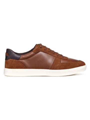 Geox Skórzane sneakersy "Avola" w kolorze jasnobrązowym