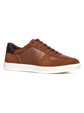 Geox Skórzane sneakersy "Avola" w kolorze jasnobrązowym