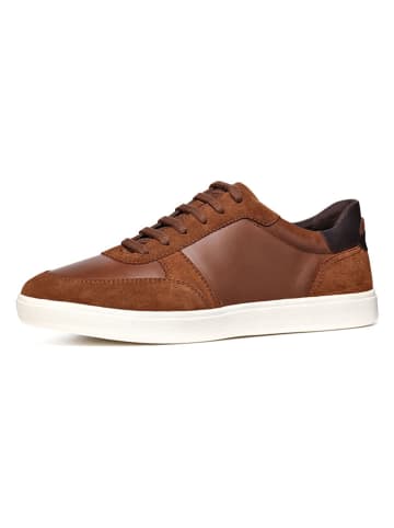 Geox Skórzane sneakersy "Avola" w kolorze jasnobrązowym