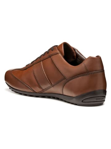 Geox Skórzane sneakersy "Wells" w kolorze jasnobrązowym