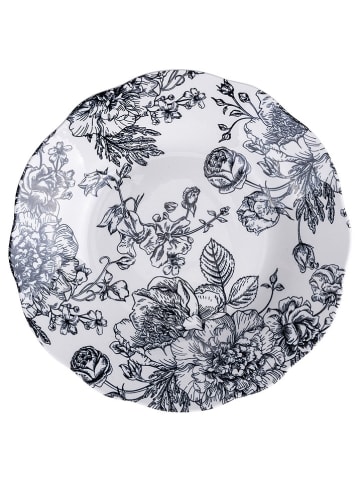 Villa d´Este 18-delig tafelservies "Madame" wit/zwart