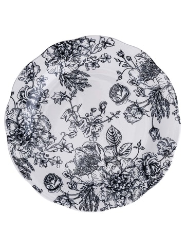 Villa d´Este 18-częściowy zestaw talerzy "Madame" w kolorze biało-czarnym