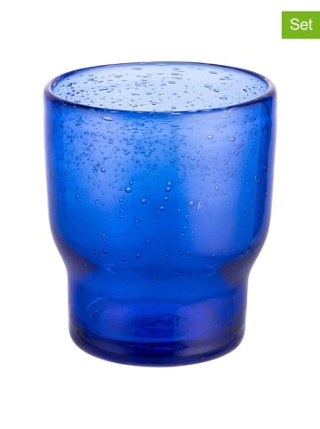 Villa d´Este 6-delige set: waterglazen "Unico" blauw - 325 ml