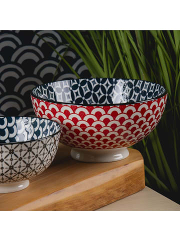 Villa d´Este Kom "Confusion" rood/blauw - Ø 15,5 cm