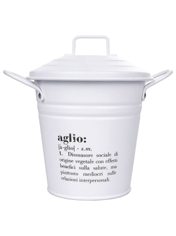 Villa d´Este Knoflookpot "Victionary" wit/zwart - (H)15 cm