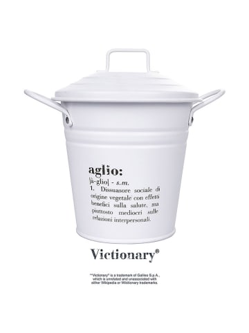 Villa d´Este Knoflookpot "Victionary" wit/zwart - (H)15 cm