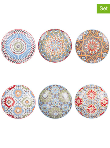 Villa d´Este 6-delige set: fruitborden "Casablanca" meerkleurig - Ø 21,5 cm