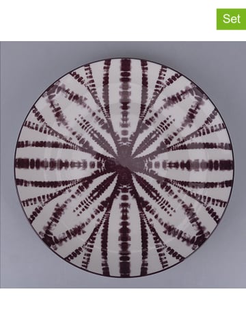 Villa d´Este Talerze obiadowe (6 szt.) w kolorze fioletowo-białym - Ø 26 cm
