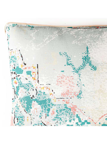 Tomasucci Kussen "Eden" wit/turquoise/geel - (L)60 x (B)60 cm