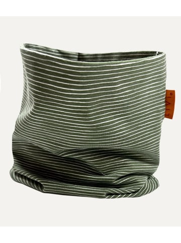 LiVi Loop-Schal "Green Stripes" in Dunkelgrün/ Weiß - (L)50 x (B)24 cm