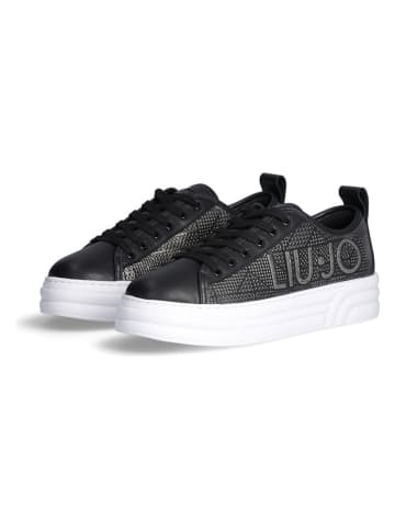 Liu Jo Skórzane sneakersy w kolorze czarnym