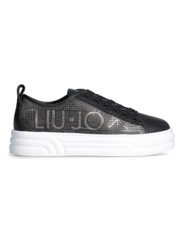 Liu Jo Skórzane sneakersy w kolorze czarnym