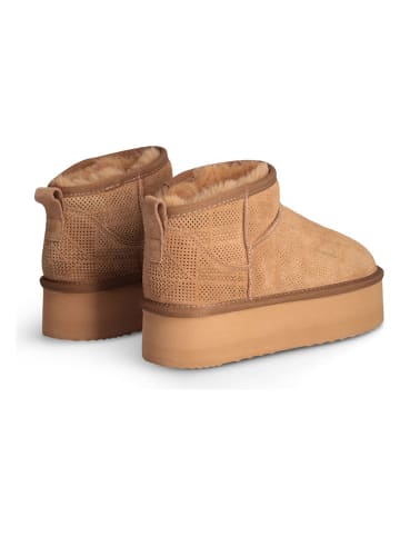 Liu Jo Leder-Ankle-Boots in Hellbraun