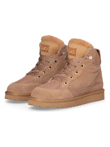 Liu Jo Leder-Winterboots in Hellbraun