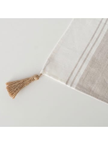 Boltze Leinen-Tischläufer "Linel" in Weiß/ Beige - (L)140 x (B)40 cm