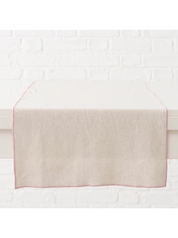 Boltze Tischläufer "Janea" in Creme/ Rosa - (L)140 x (B)40 cm