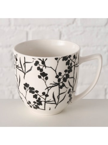 Boltze Jumbotasse "Berries" in Weiß/ Schwarz - 400 ml