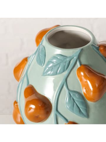 Boltze Vase "Pear" in Mint/ Orange - (H)19 x Ø 20 cm