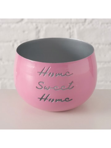 Boltze Windlicht "Home" in Dunkelrosa - (H)9 x Ø 13 cm