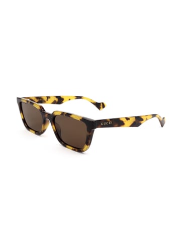 Gucci Damskie okulary przeciwsłoneczne w kolorze brązowo-żółtym