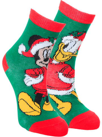 Disney Mickey Mouse Skarpety "Myszka Miki" w kolorze zielonym