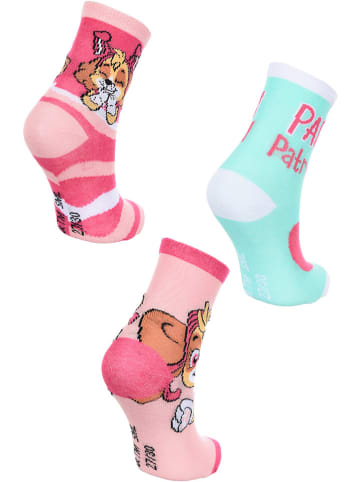 Paw Patrol 3-delige set: sokken "Paw patrol" lichtroze/turquoise