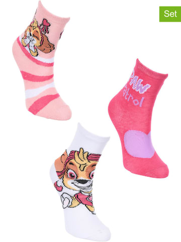 Paw Patrol 3-delige set: sokken "Paw patrol" lichtroze/roze/wit