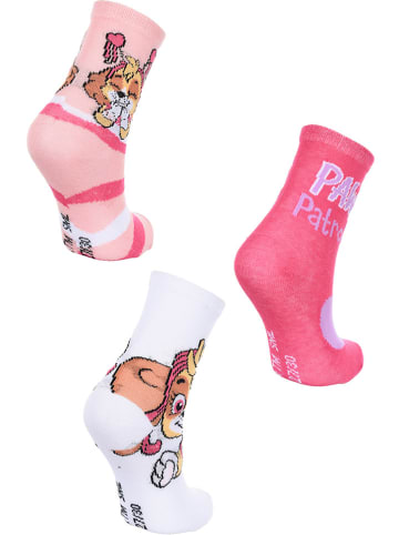 Paw Patrol Skarpety (3 pary) "Psi patrol" w kolorze jasnoróżowo-różowo-białym