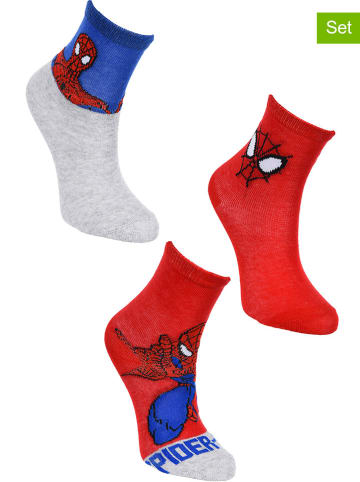 Spiderman 3er-Set: Socken "Spiderman" in Rot/ Grau