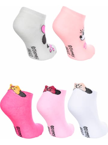 Disney Minnie Mouse Skarpety (5 par) "Minnie" w kolorze jasnoróżowo-różowo-białym