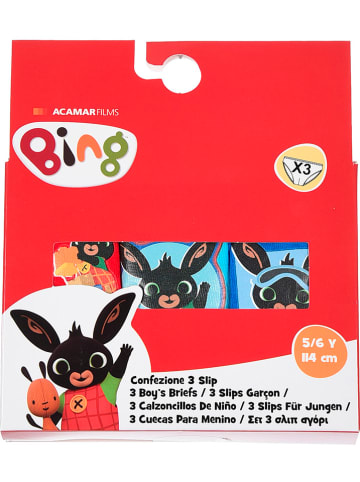 Bing 3er-Set: Slips "Bing" in Türkis/ Rot/ Blau