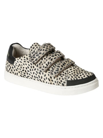 vertbaudet Leder-Sneakers in Beige/ Schwarz