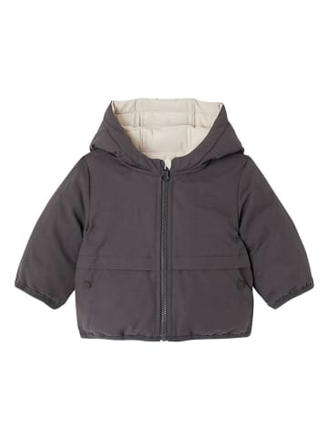 vertbaudet Wendejacke in Grau/ Beige